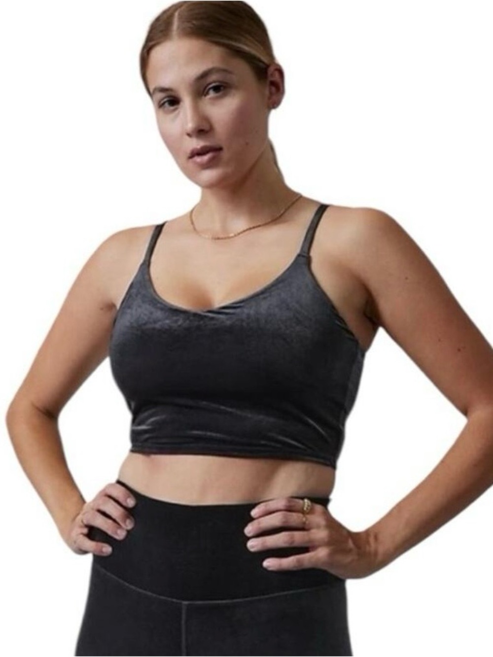 Athleta Elation V-Neck Velvet Crop D-DD+